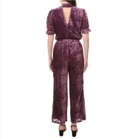Adelyn Rae Willow Velvet Burnout Open Back Jumpsuit Size XS NWT - Picture 13 of 13